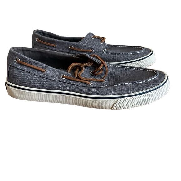 Sperry Gray Canvas Sneakers with Brown Accents - Picture 4 of 13
